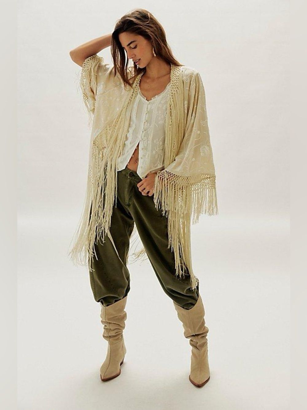New Free People Bohemian Witchy London Nights Piano Duster One Size